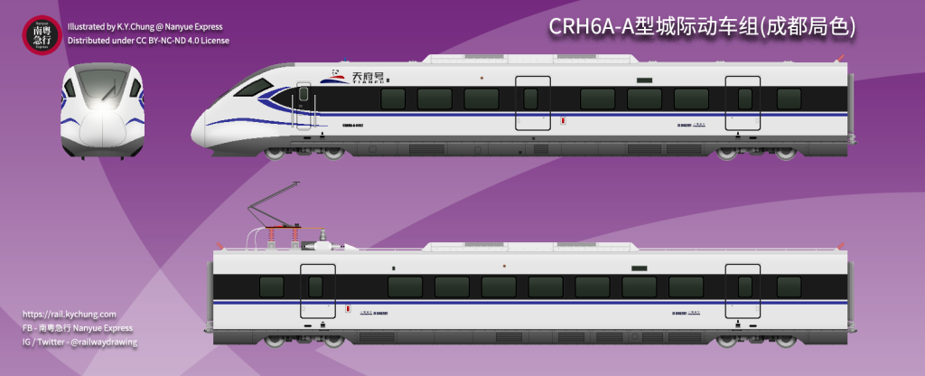 China Railway Highspeed CRH6A (Chengdu Railway Group Livery)